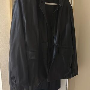 Urban outfitters leather trenchcoat